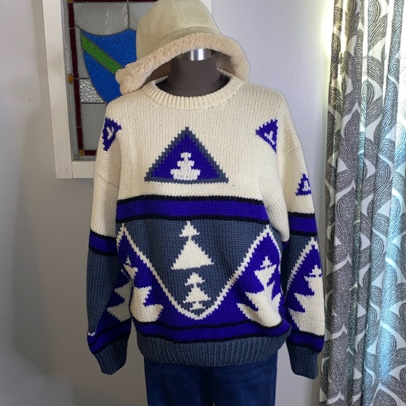 Britches 100% wool geometric crew neck sweater - Picture 1 of 8